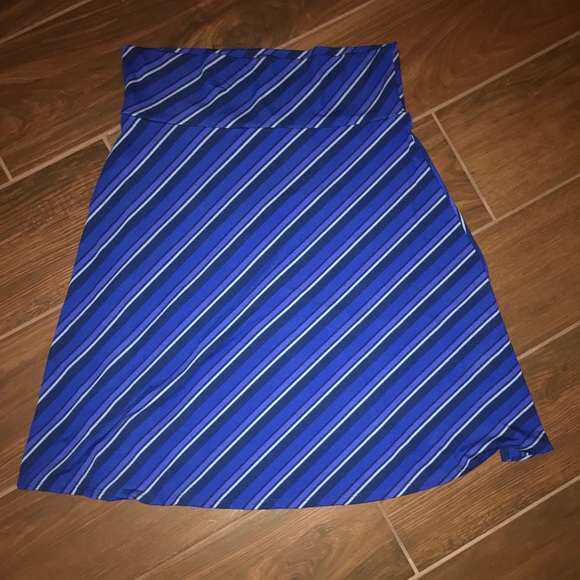 LuLaRoe Dresses & Skirts - LulaRoe azure a-line blue striped 2xl skirt